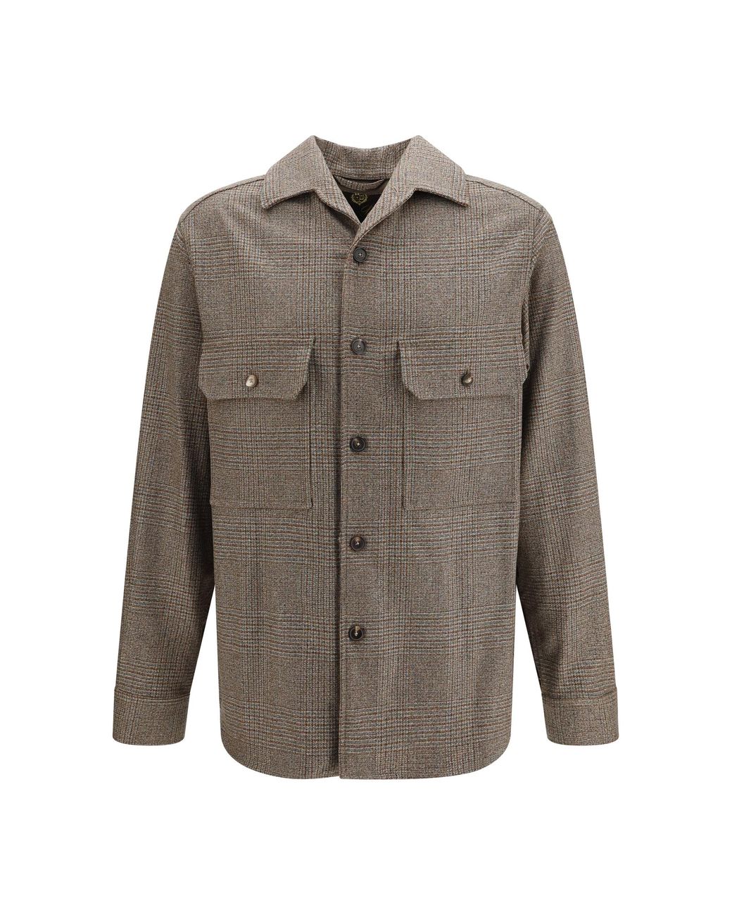 Loro Piana Gray Wool Shirt Sky for men