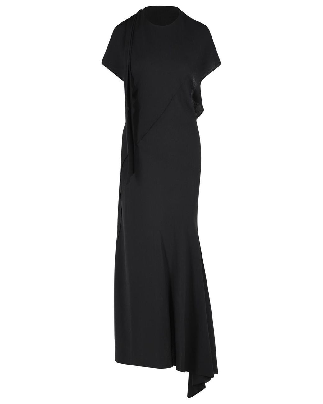 The Attico Black Virgin Wool Midi Dress