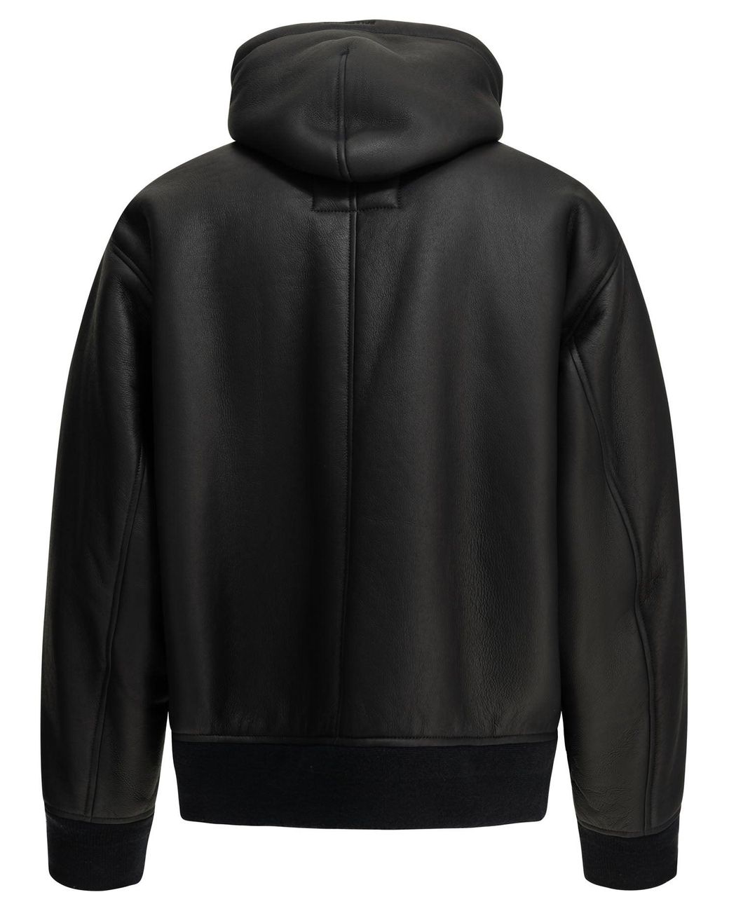 Balenciaga Black Hooded Shearling Jacket
