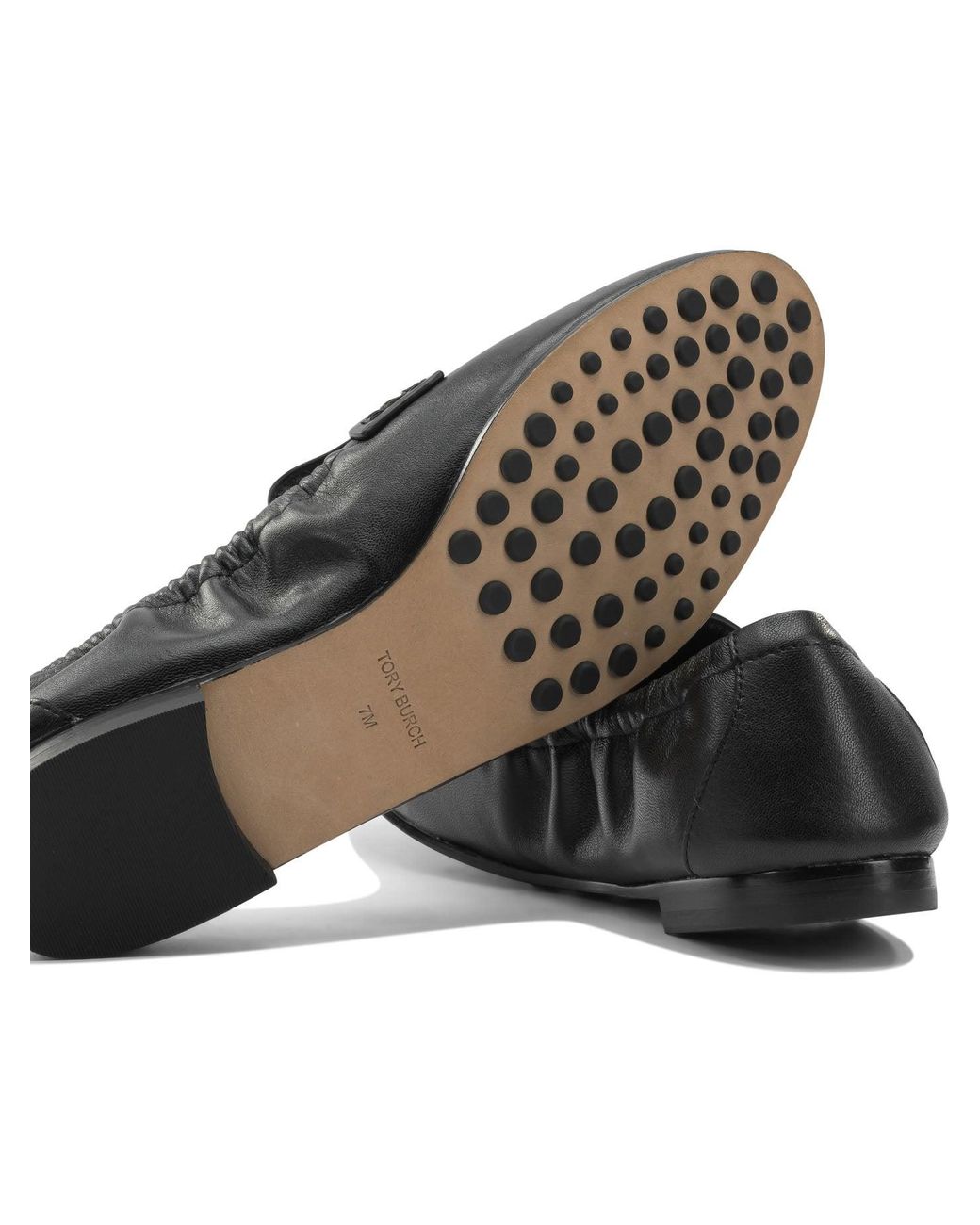 Tory Burch Black Gathered Detail Loafers