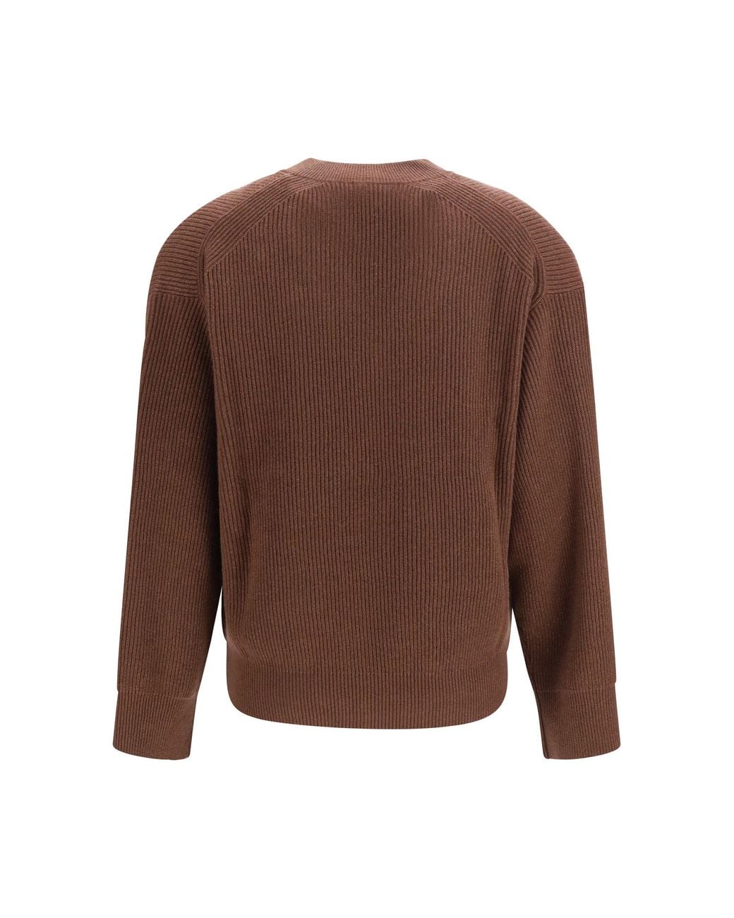 Brunello Cucinelli Brown V-Neck Sweater