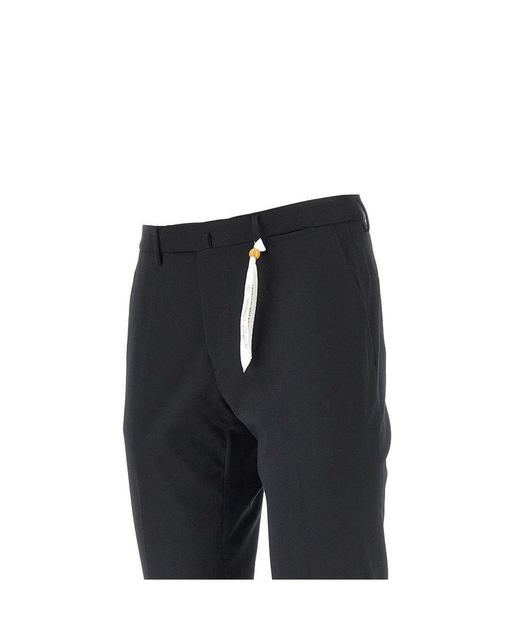 Santaniello Black Praiano Il Viaggiatore Twill Pants for men