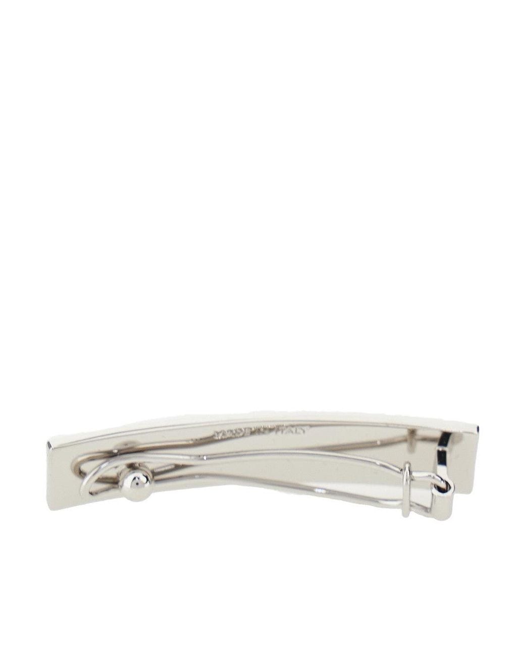 MM6 by Maison Margiela White Engraved Logo Hair Clip