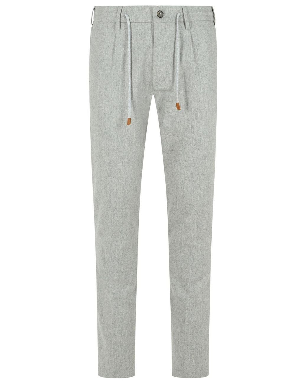 Eleventy Gray Light Wool Blend Trousers for men