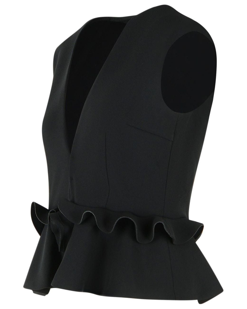 ROTATE BIRGER CHRISTENSEN Black Peplum Floral Detail Top