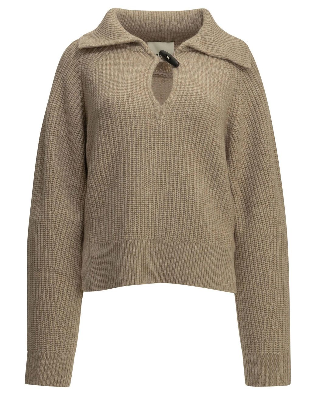 Isabel Marant Natural "Miranda" Polo Sweater