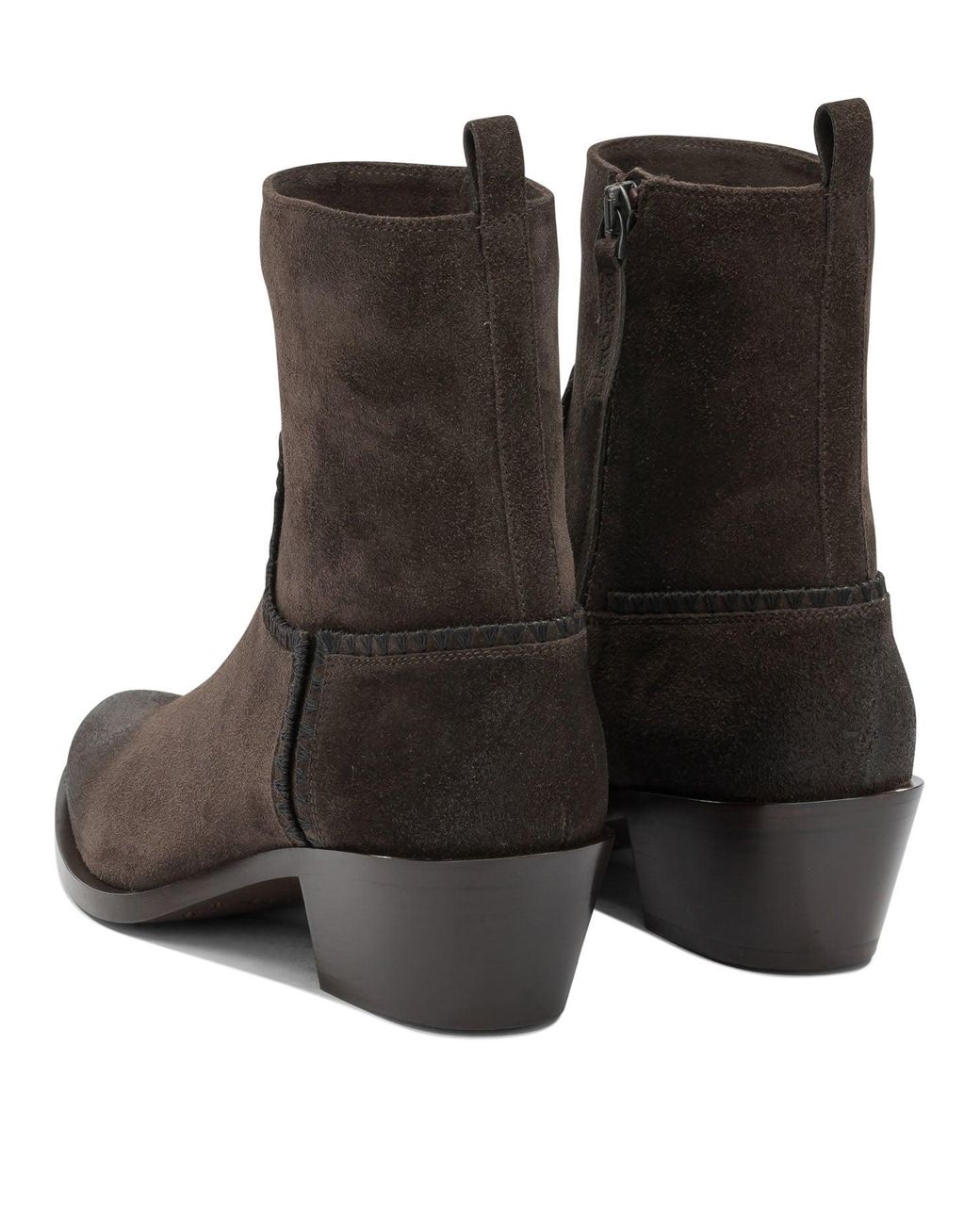 Sartore Brown "Velour 45Mm" Ankle Boots With Zipper