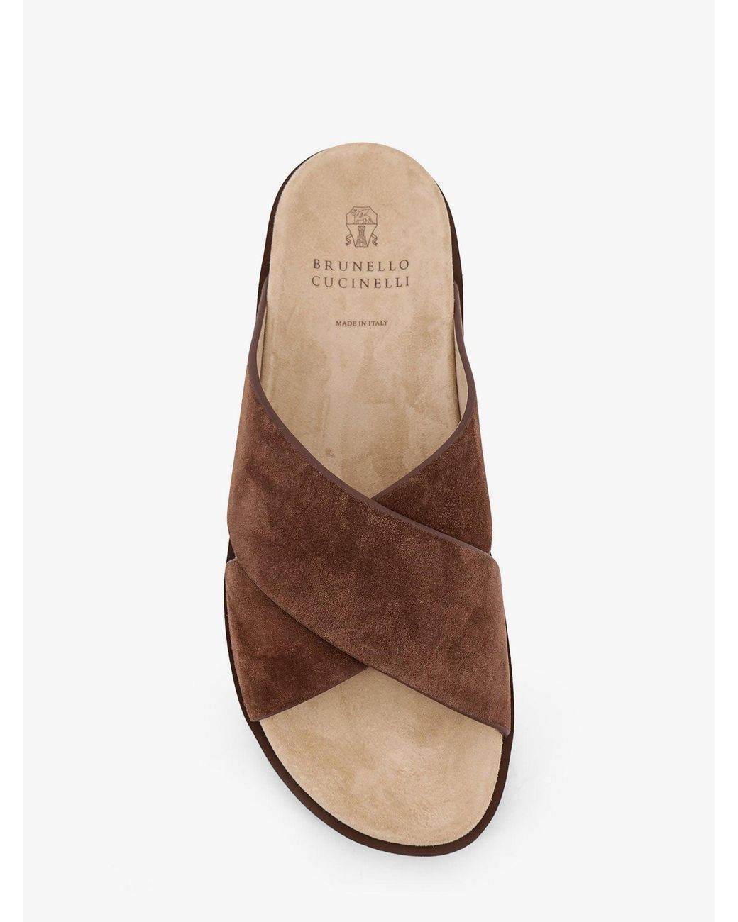 Brunello Cucinelli Brown Sliders for men