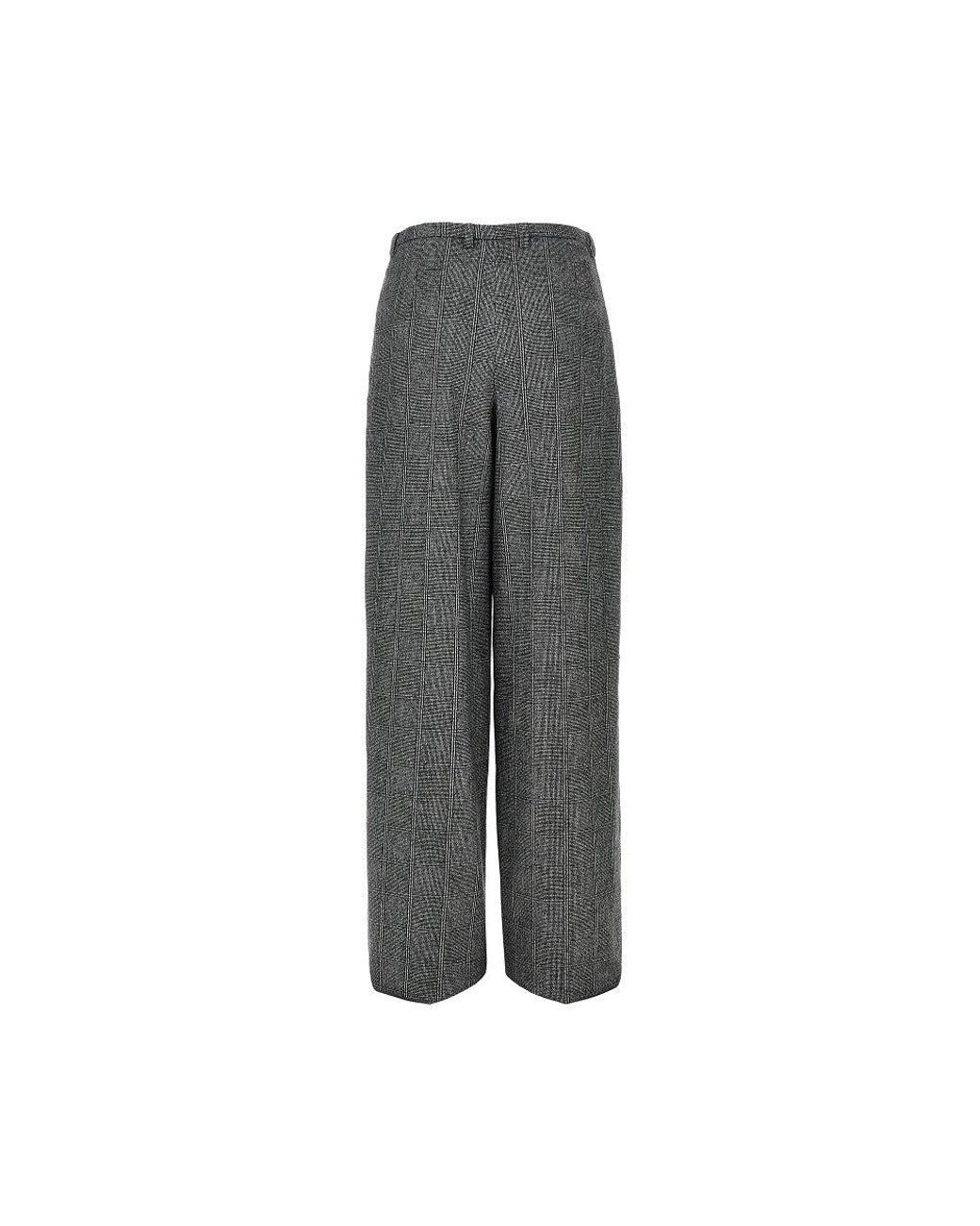 Emporio Armani Gray Wool-Blend Flannel Pants