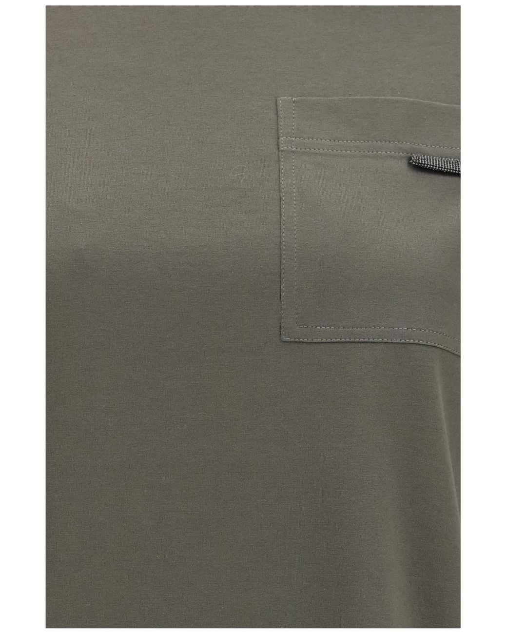 Brunello Cucinelli Gray Cotton T-Shirt Origano