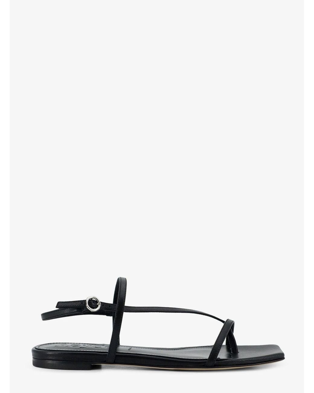 Aeyde White Ella Flat Leather Sandals