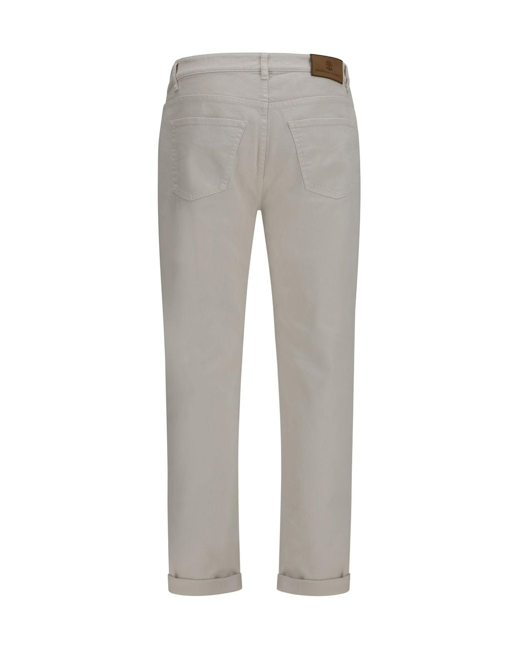 Brunello Cucinelli Gray Jeans With Turn-Up Hem for men