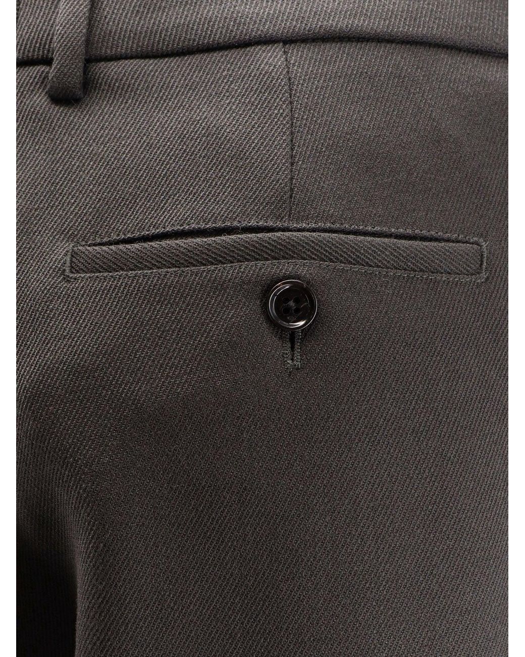 AMI Gray Virgin Wool Trousers for men