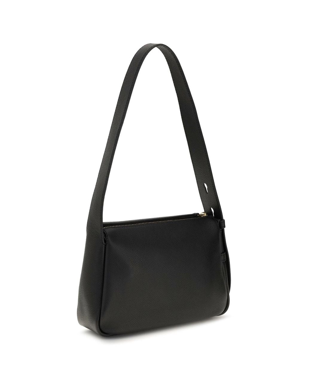 Tory Burch Black Small Romy Pebbled Leather Shoulder Bag
