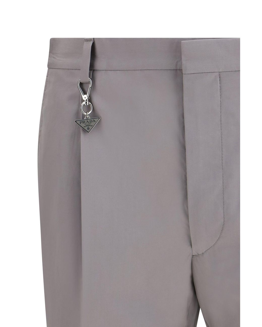 Prada Gray Tailored Cotton Poplin Pants for men