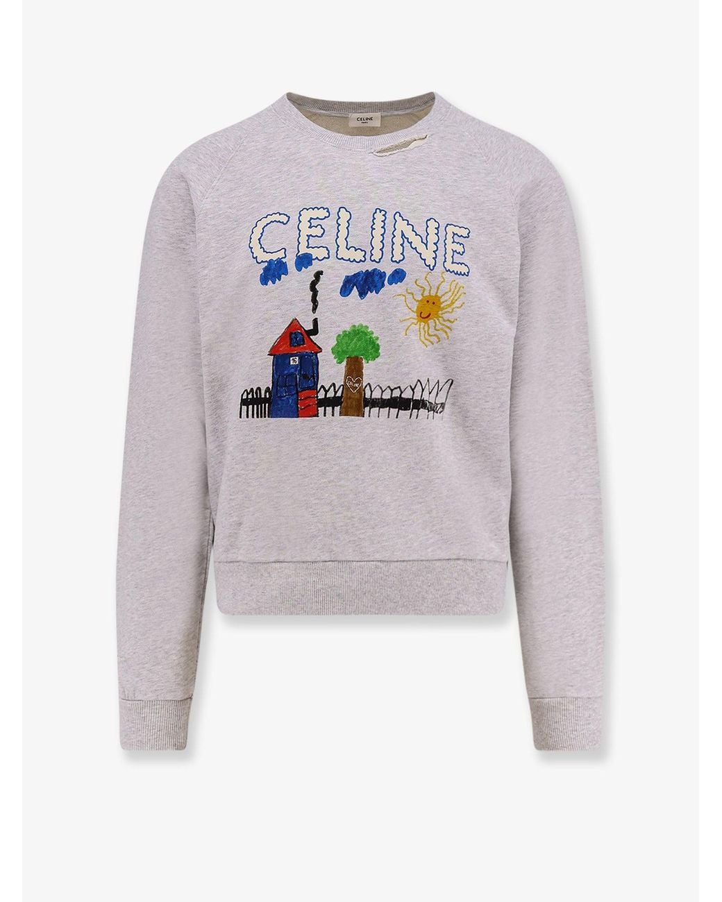 Céline White Cotton Sweatshirt With Print for men