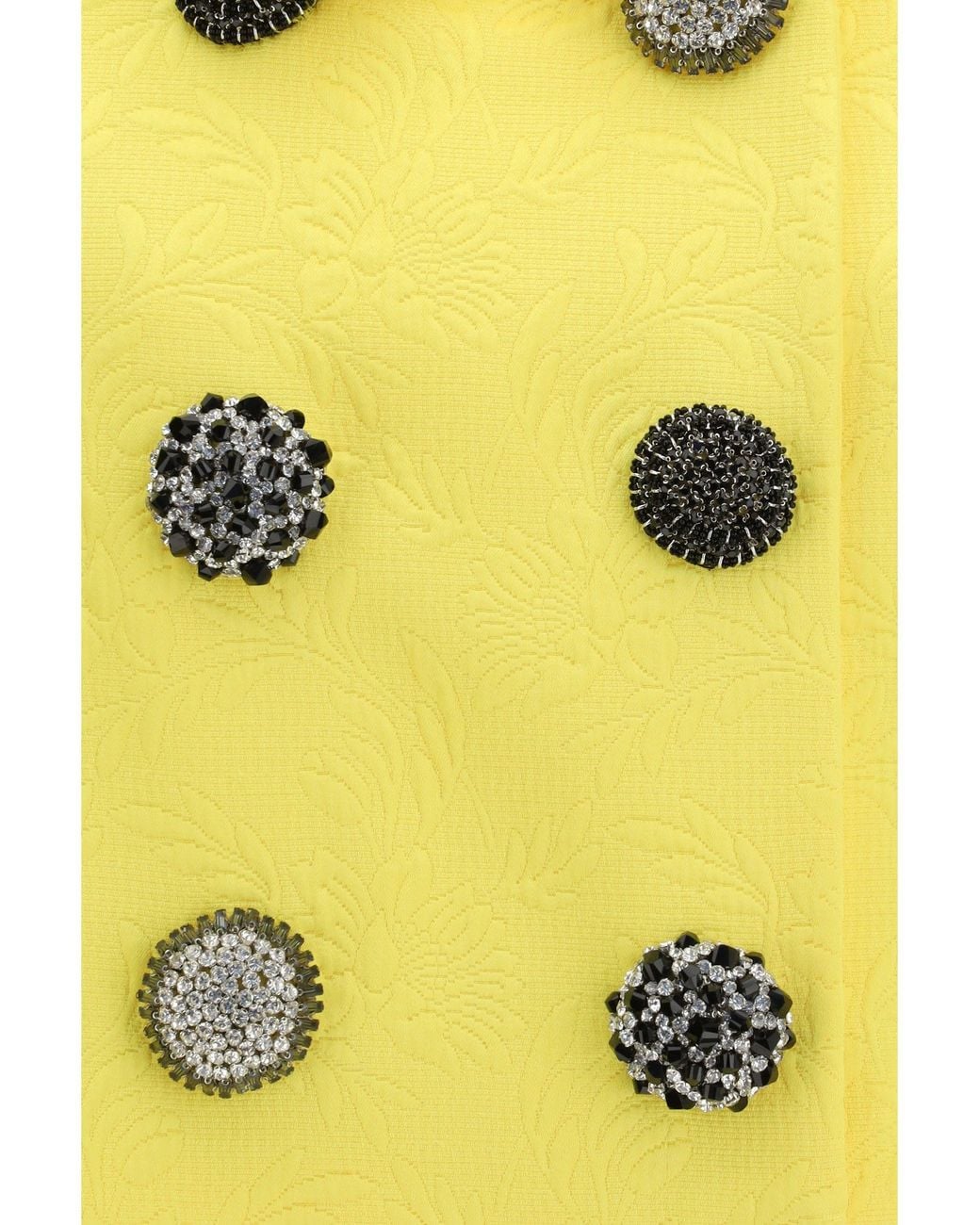 Dries Van Noten Yellow Cropped Jacket With Jewel Buttons