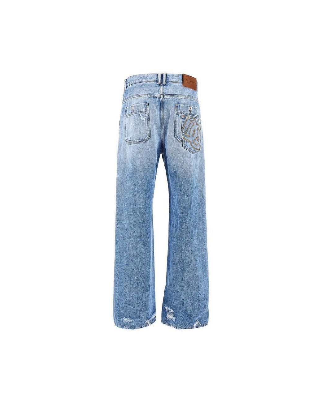 Dolce & Gabbana Blue Dolce&Gabbana Distressed Denim Over Pants for men