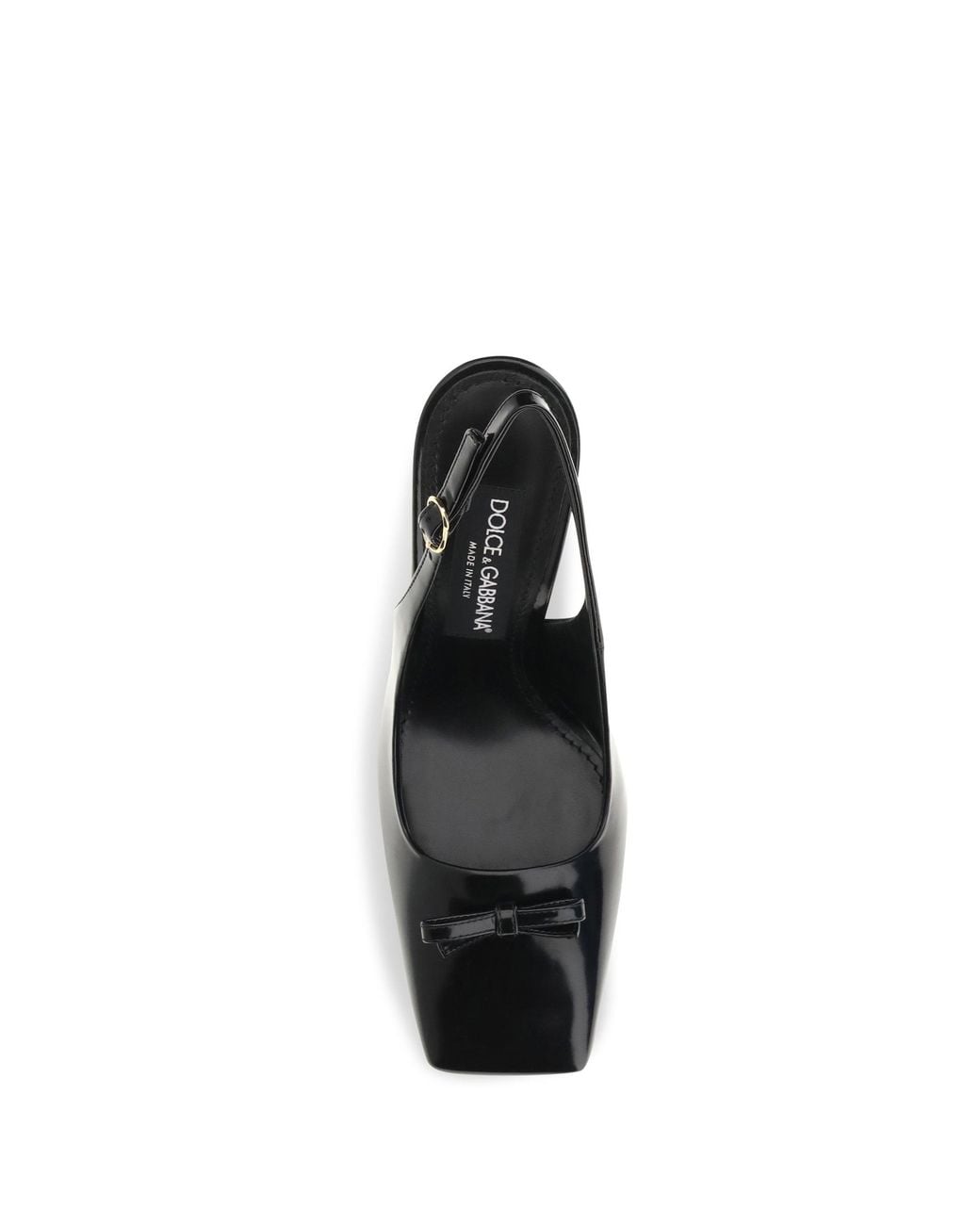 Dolce & Gabbana Black Dolce & Gabbana Leather Slingback Pumps