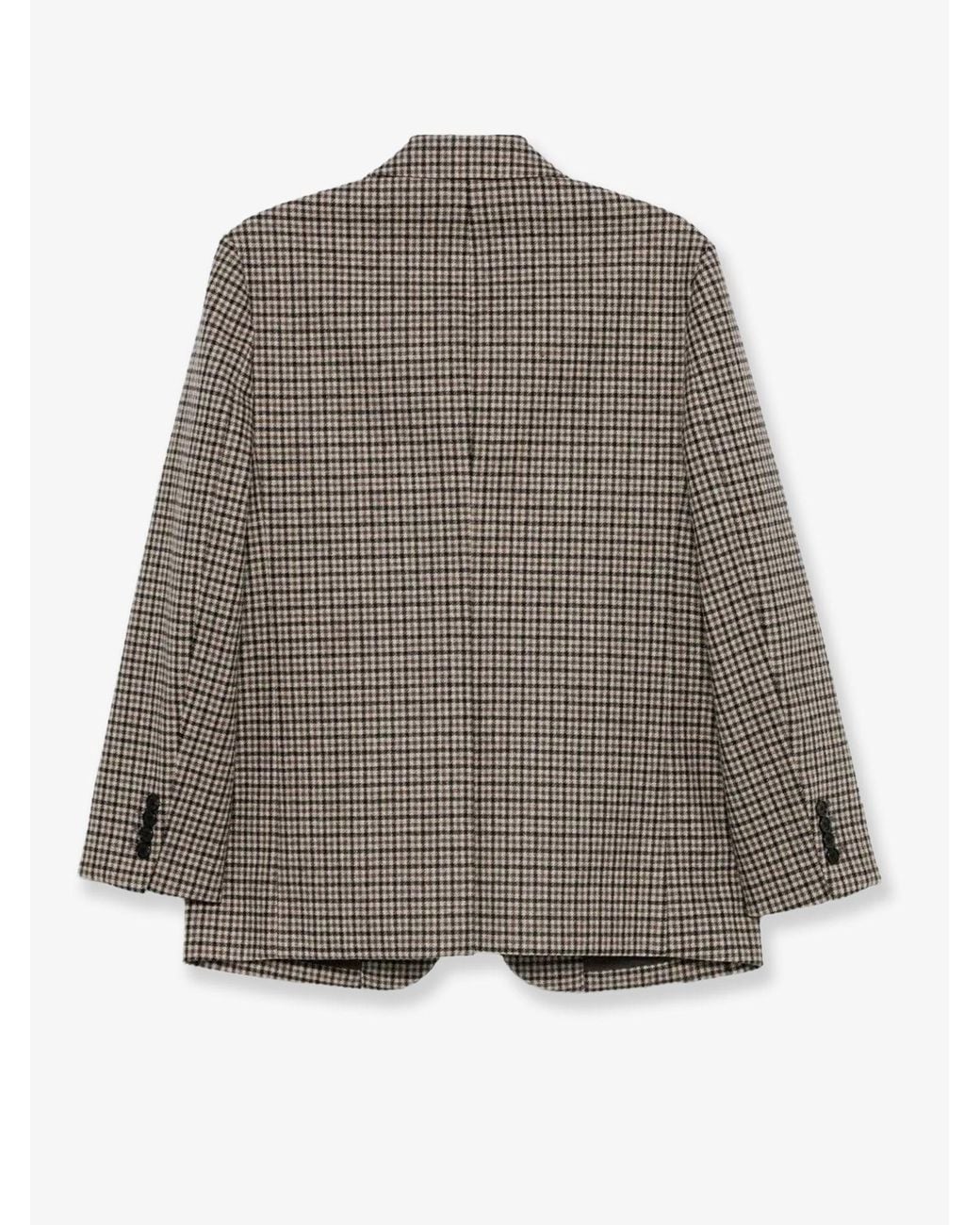 DUNST Gray Classic Wool Blazer Check