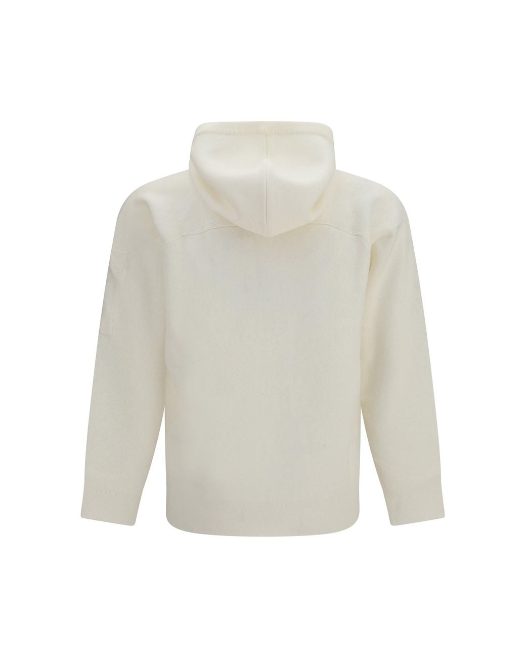 C P Company White Lambswool Hooded Sweater Gauze for men