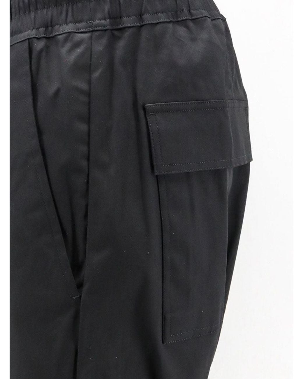 Rick Owens Black Cotton Trousers for men