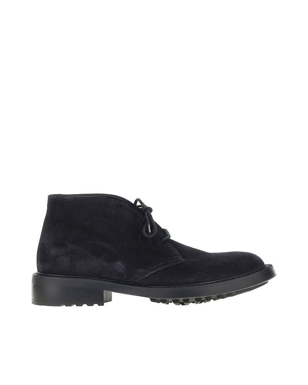 JUAN LACARCEL BY CALCE Blue Suede Leather Chukka Boots for men