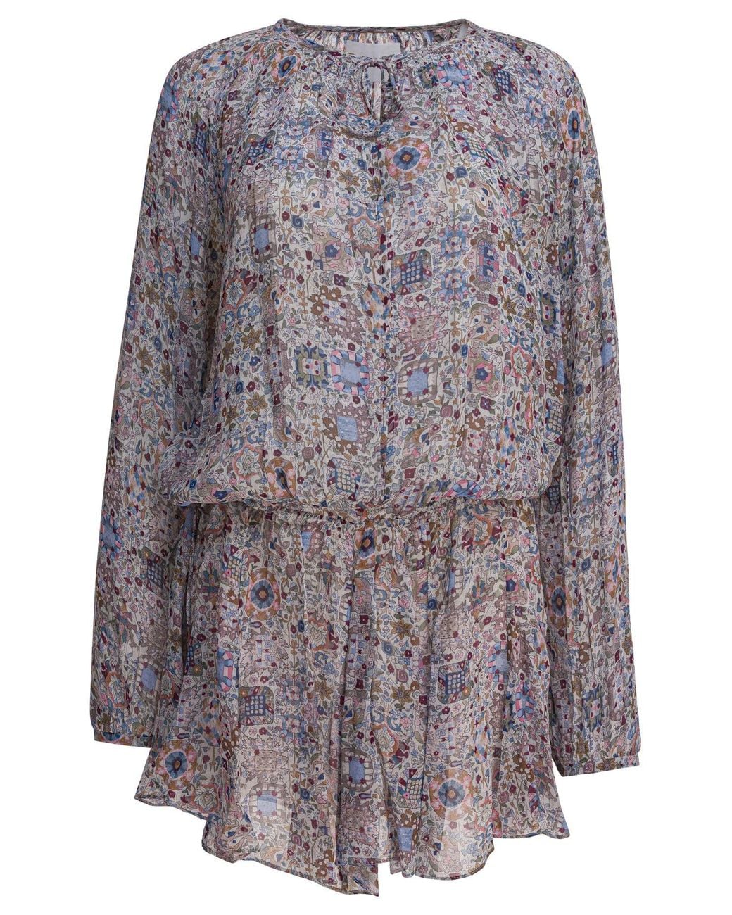 Isabel Marant Gray Floral Flared Dress