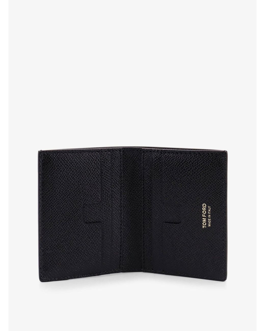 Tom Ford Black Leather Cardholder With Logo for men