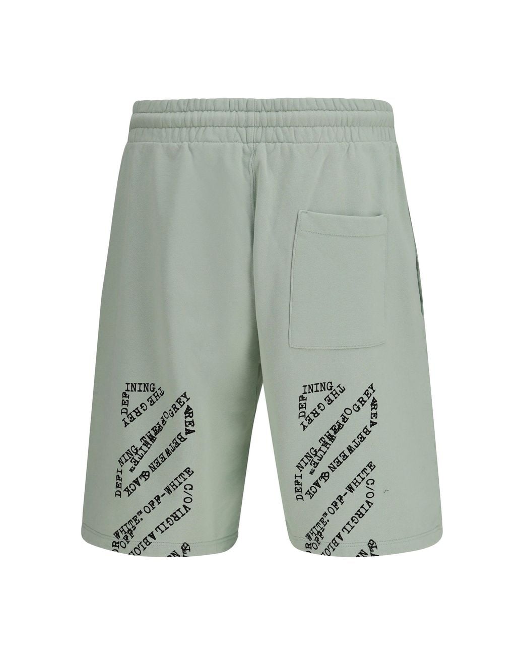 Off-White c/o Virgil Abloh Green Type Machine Arrow Skate Sweat Shorts With Front Logo for men