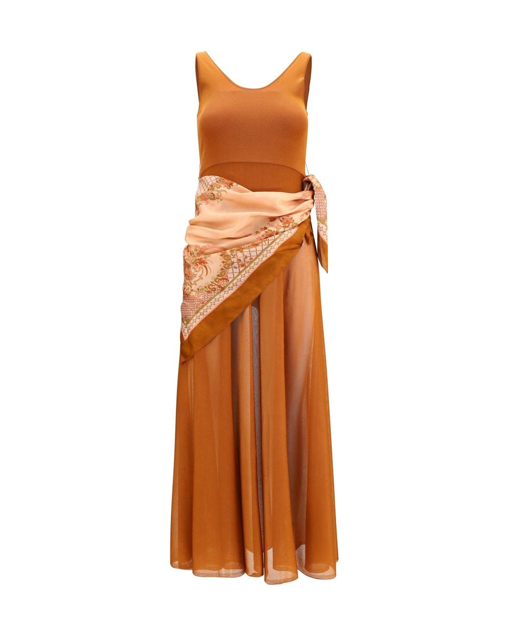 Zimmermann Brown Maxi Dress Aster Scarf