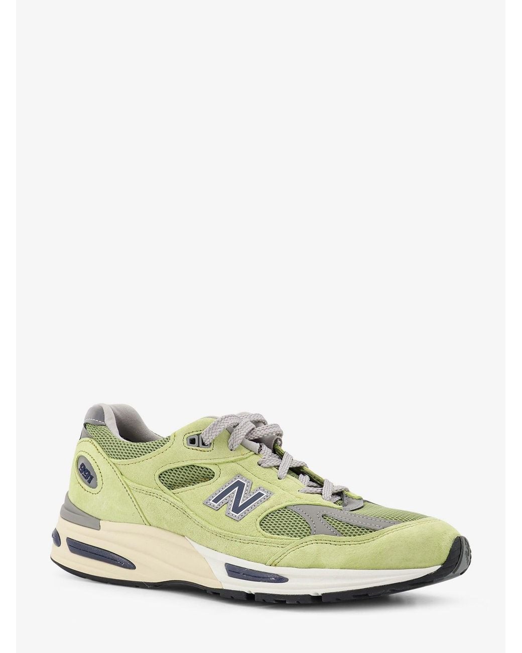 New Balance Green Mesh And Suede Sneakers With Side Logo for men