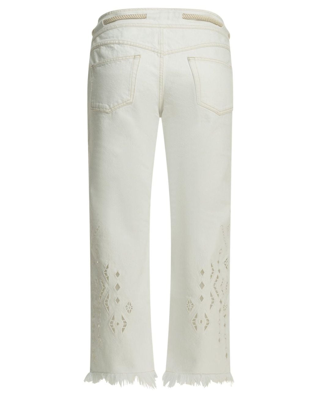 Isabel Marant White Alison Cotton Straight-Leg Jeans