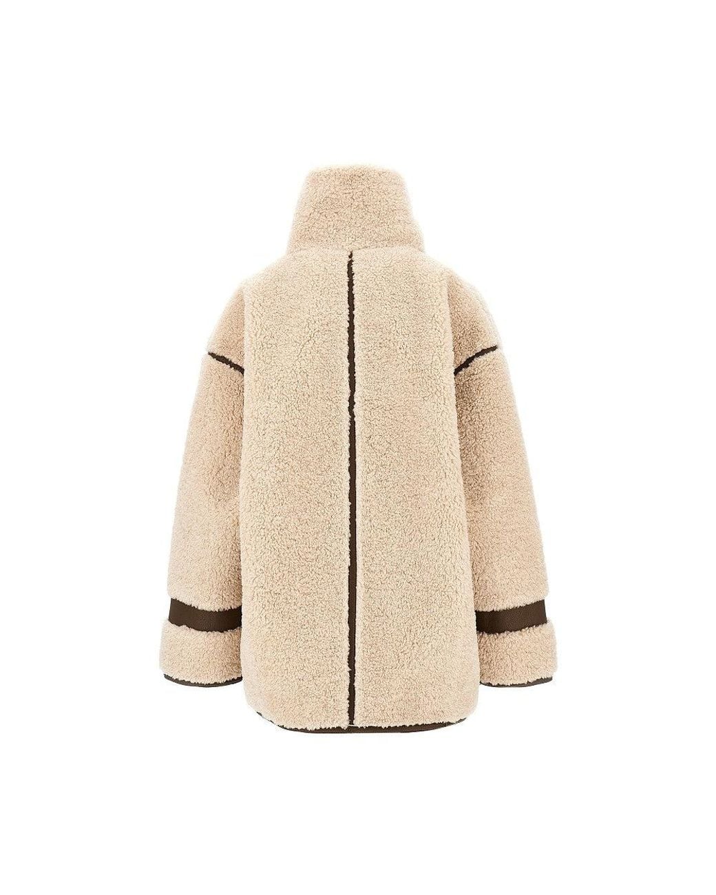 Pinko Natural Faux Shearling Oversized Jacket