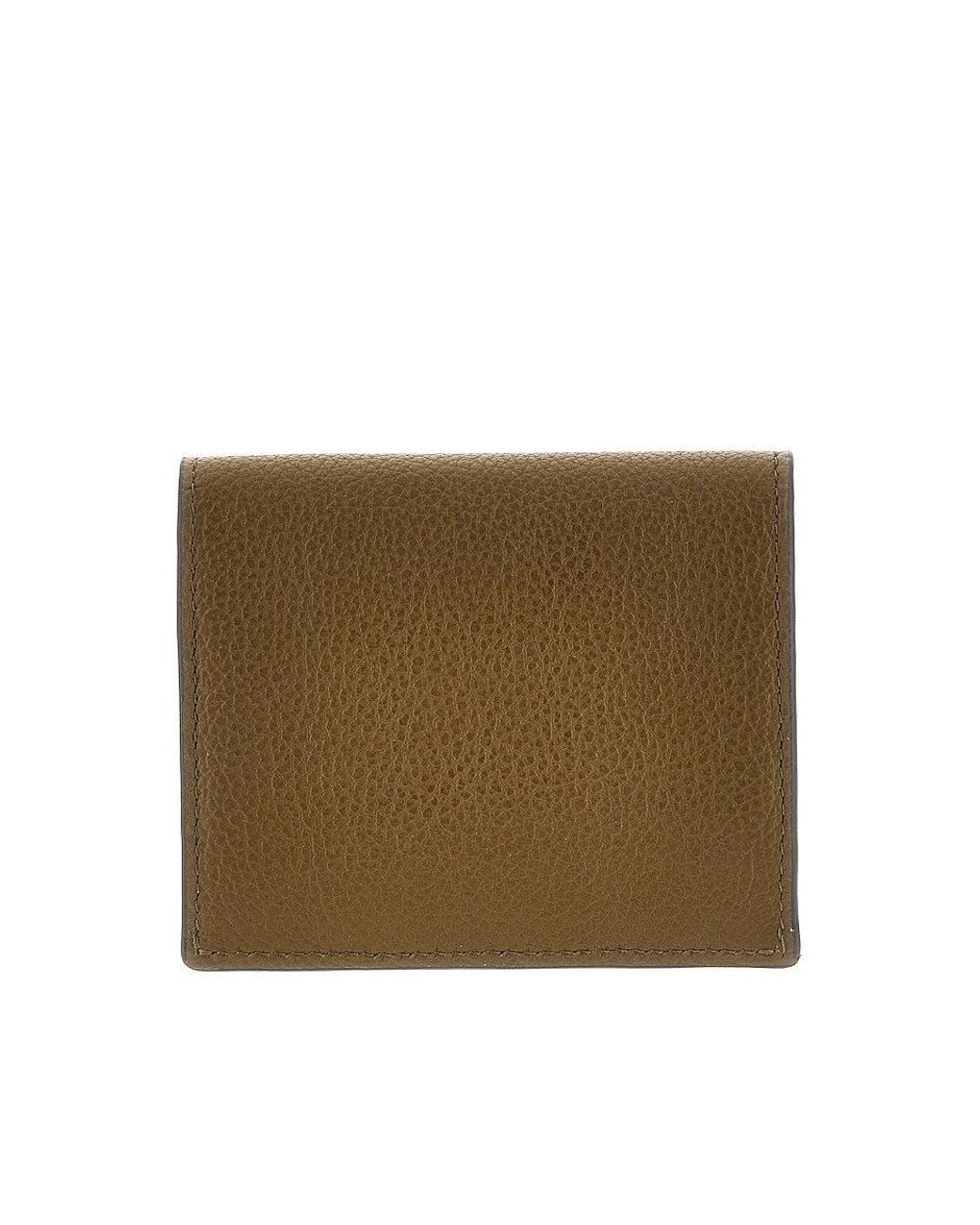 Totême Metallic Grained Leather 'T-Lock' Cardholder