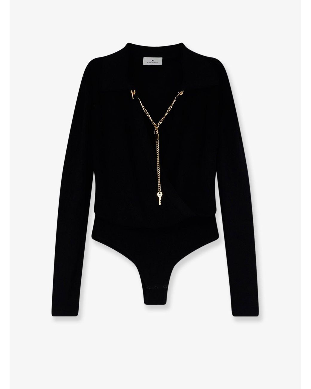 Elisabetta Franchi Black Viscose Blend Bodysuit