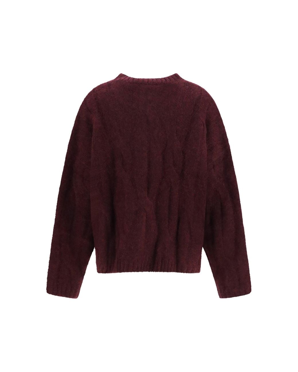 Allude Red Cashmere Silk Sweater Voluminous Sleeves