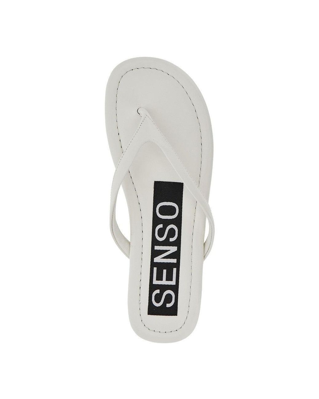 Senso White 'Norah I' Leather Thong Slides