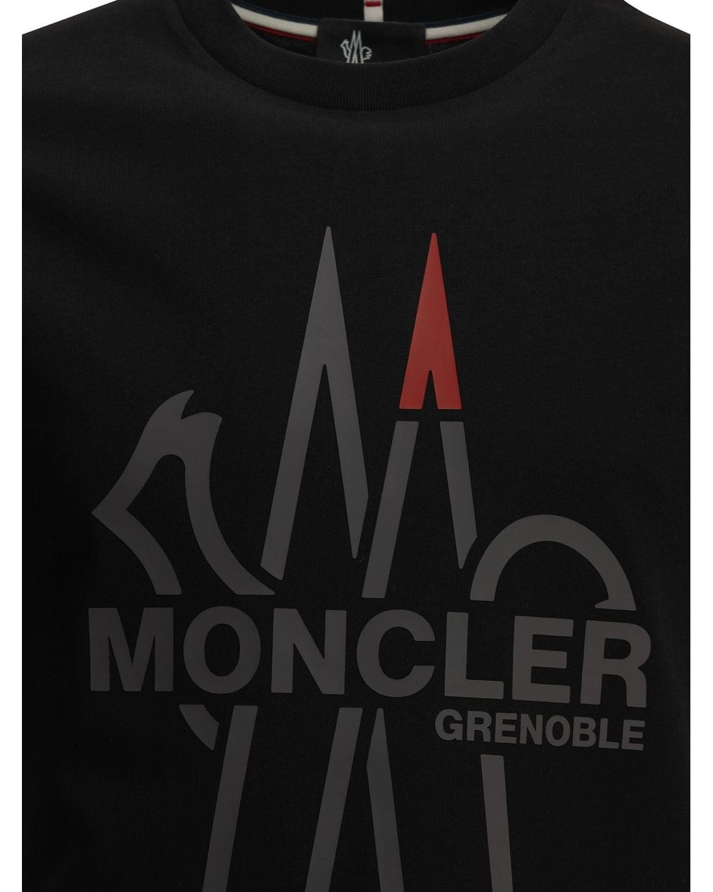 Moncler Black Crewneck T-Shirt With Logo for men