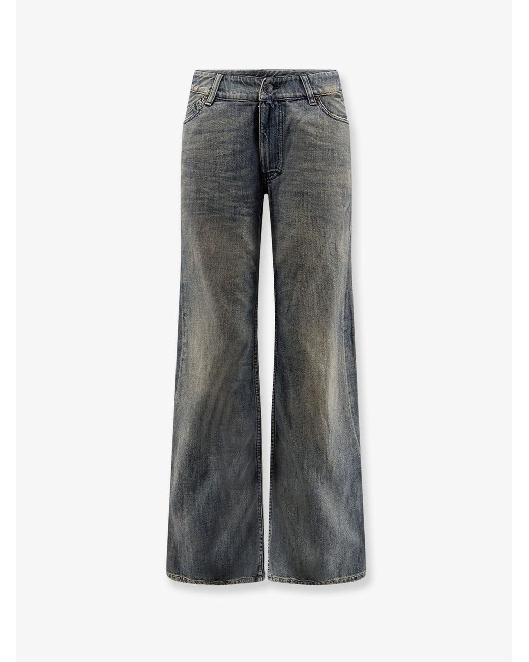 Balenciaga Gray Curved Waist Pants Jeans