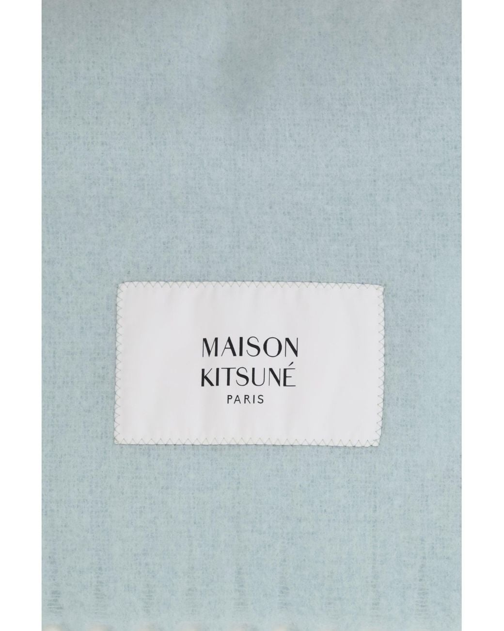 Maison Kitsuné Blue Baby Alpaca Scarf Aqua for men