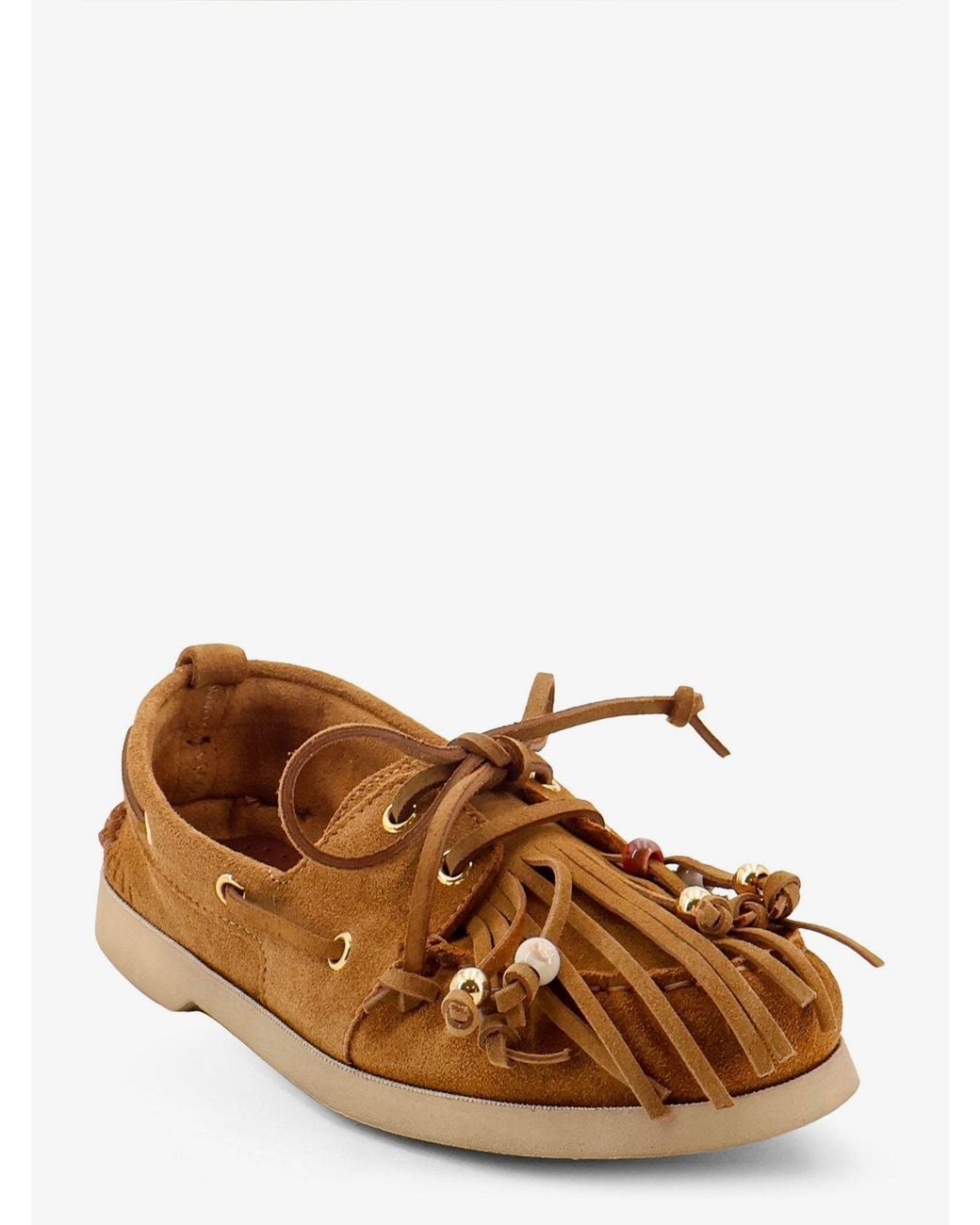 Golden Goose Deluxe Brand Brown Cruise Fringes Suede Loafers