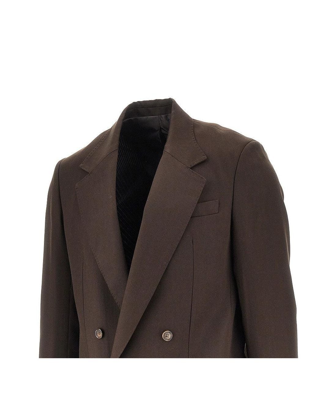 MARSĒM Brown Gabardine Double-Breasted Jacket for men