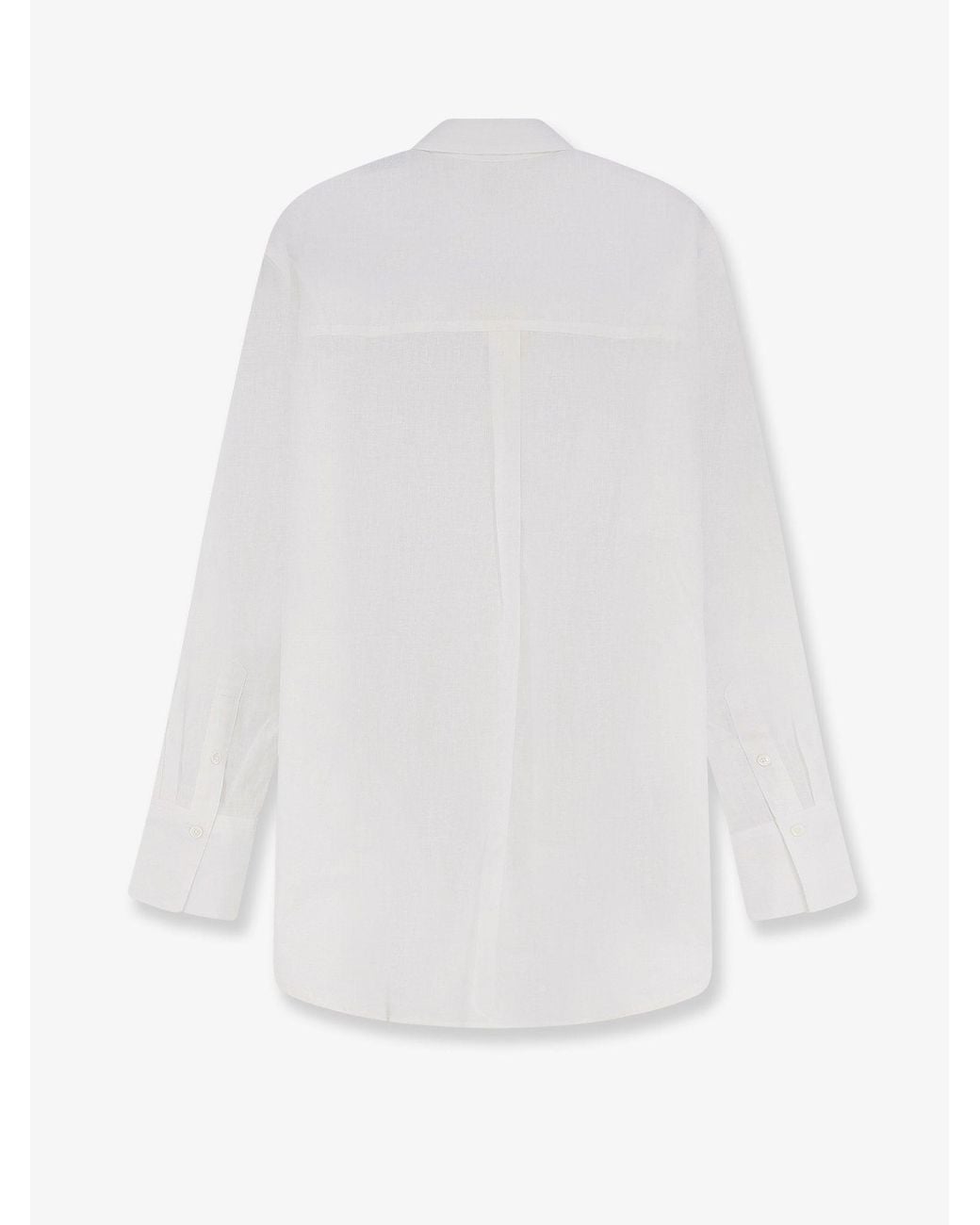 Totême White Oversized Summer Cotton And Linen Shirt