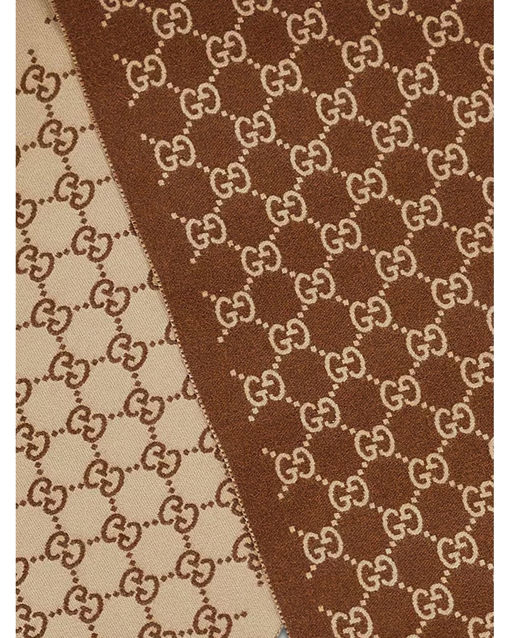Gucci Brown Cashmere Scarf With Gg Print for men
