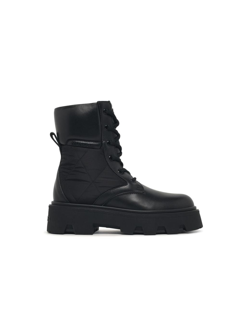 Moncler Black 'Aurea' Leather Blend Boots