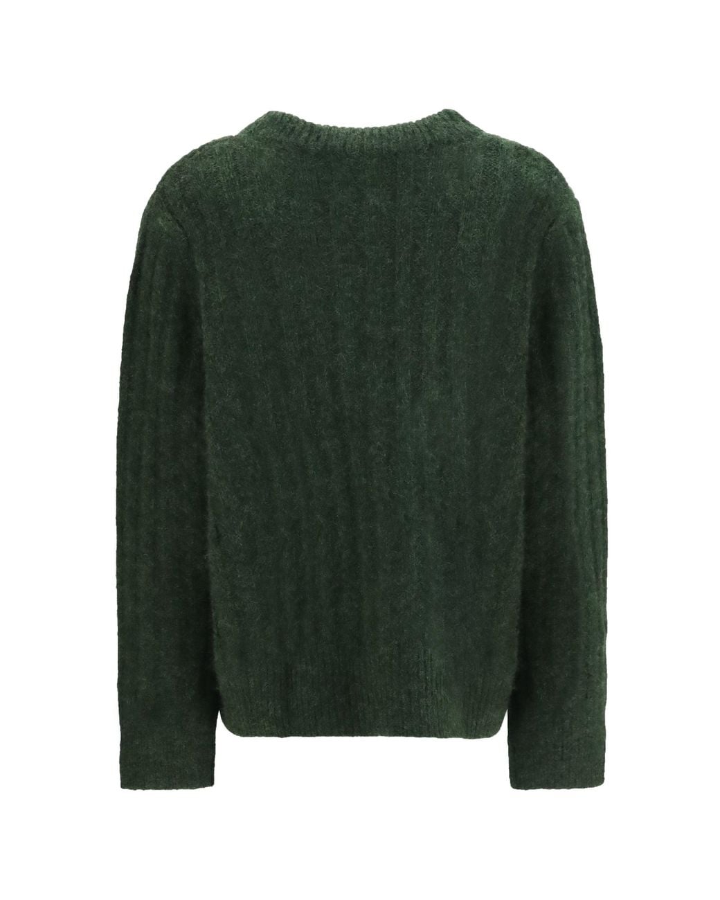 Allude Green Cashmere And Silk Crewneck Sweater
