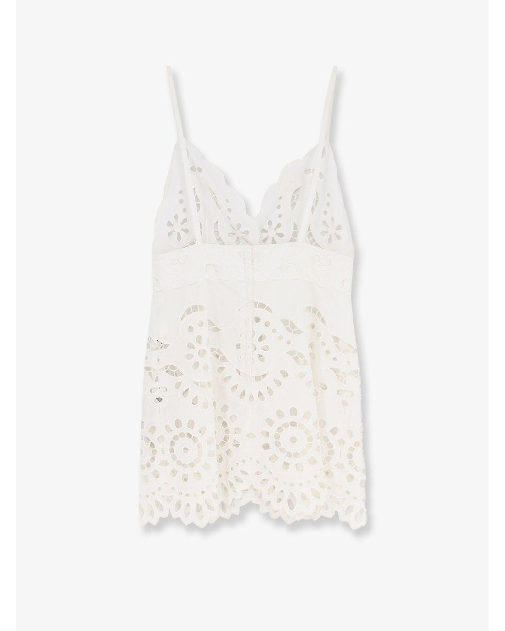 Dolce & Gabbana White Poplin Mini Dress With Cut Out Embroidery