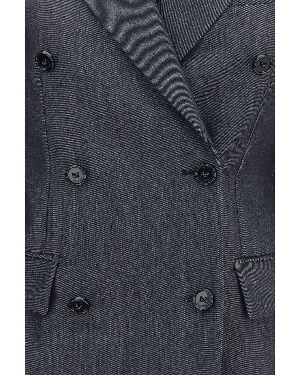Balenciaga Blue Double-Breasted Wool Blazer