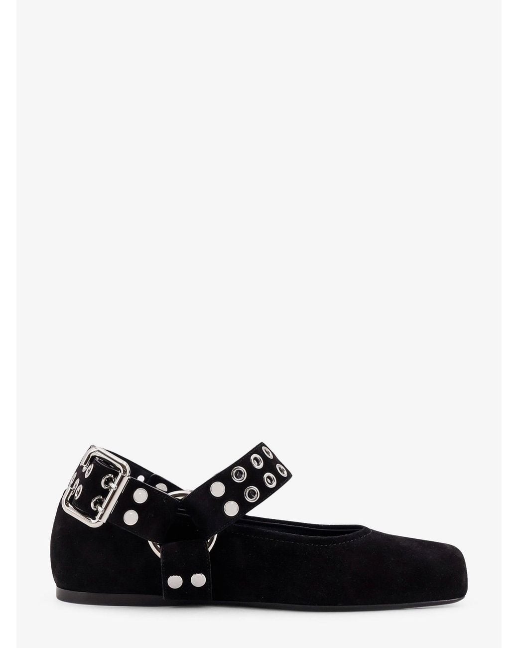 Alaïa White Suede Biker Flat Ballerinas
